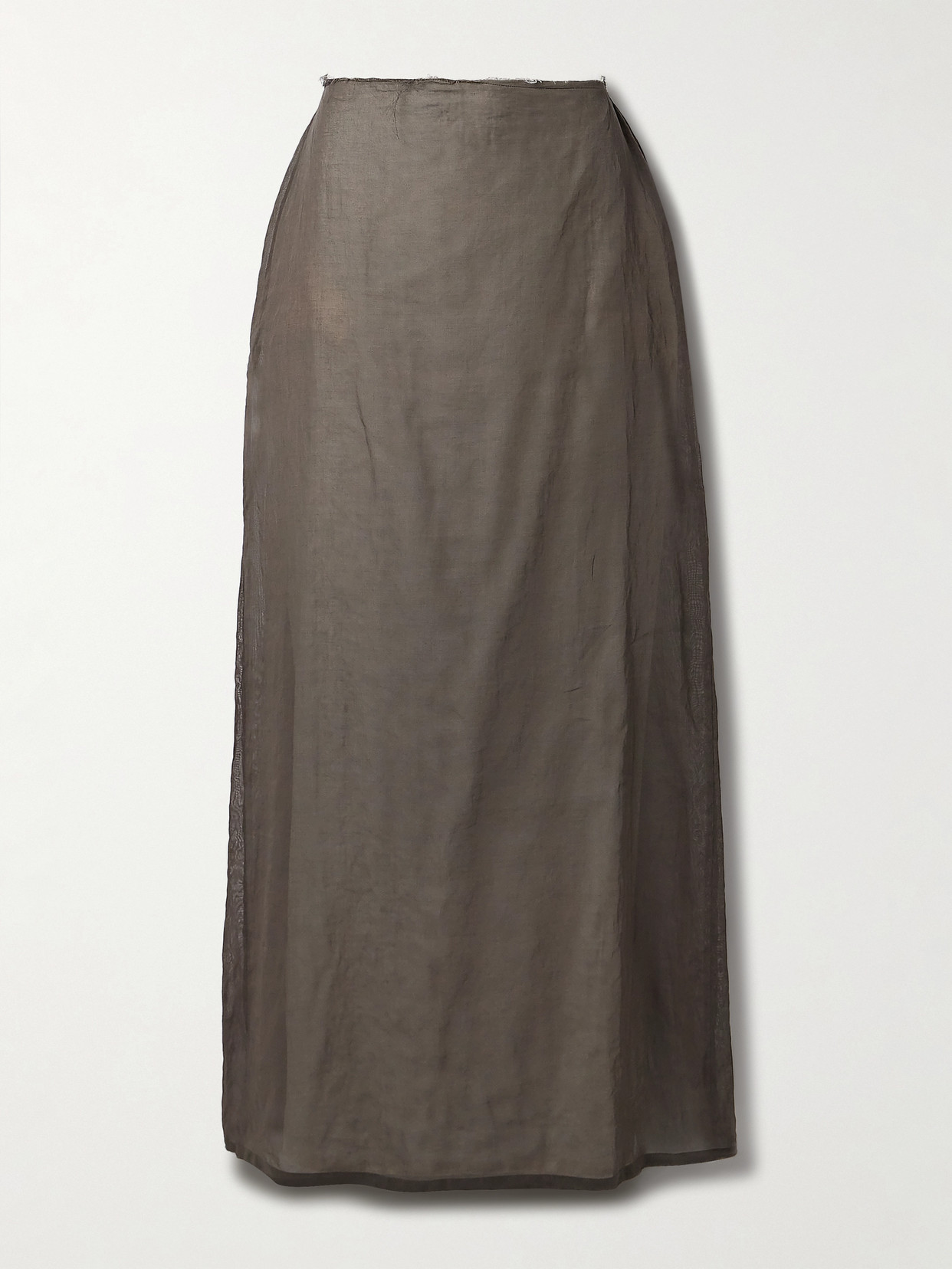 The Row Zaira Layered Frayed Cotton-voile Midi Skirt