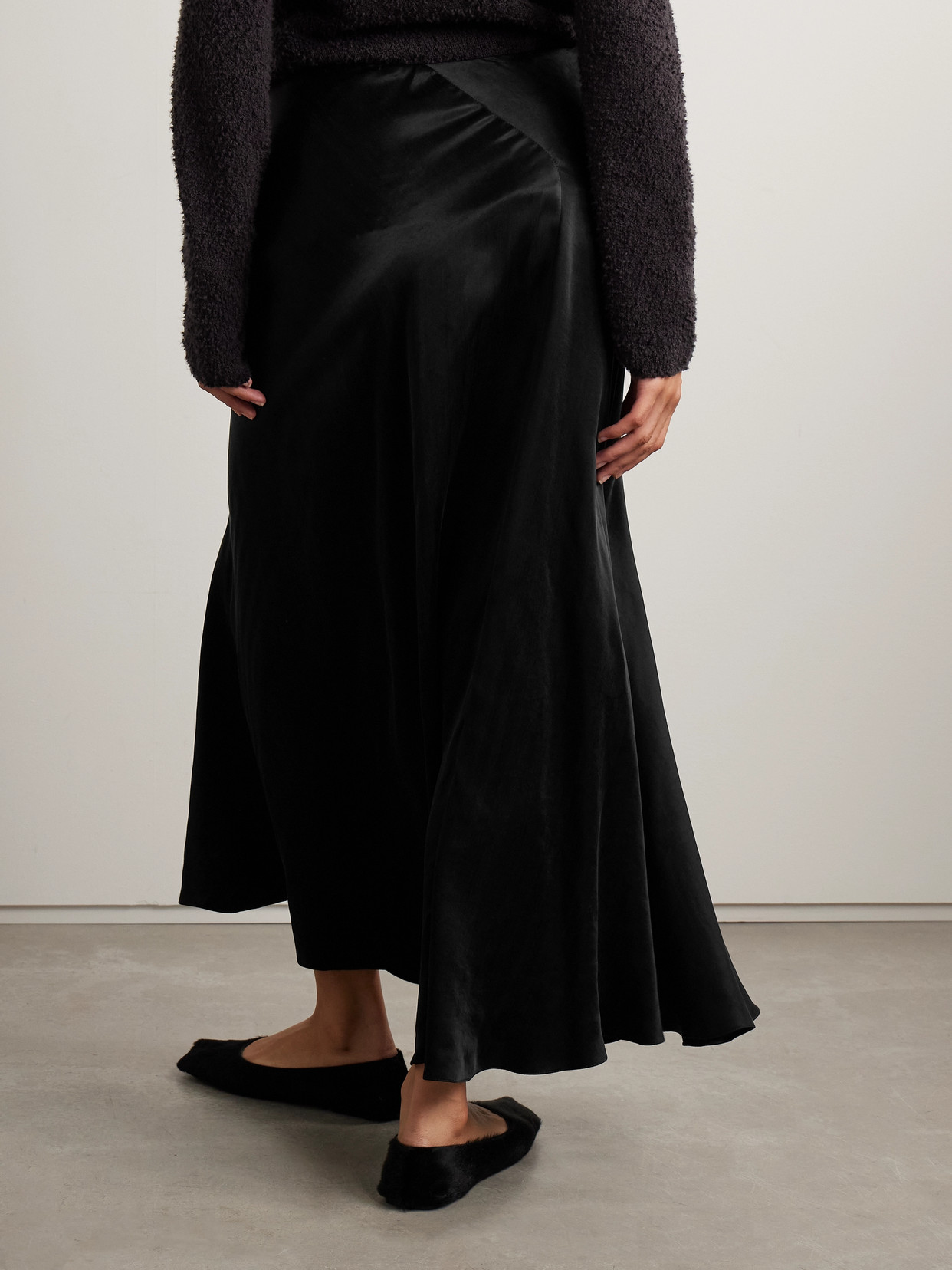 The Row Luce Washed-satin Maxi Skirt