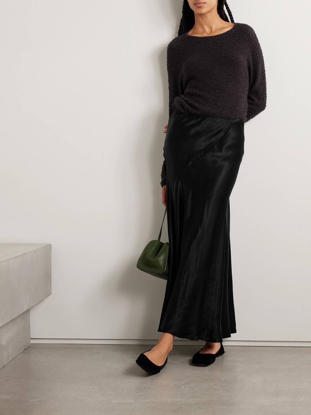 The Row Luce Washed-satin Maxi Skirt