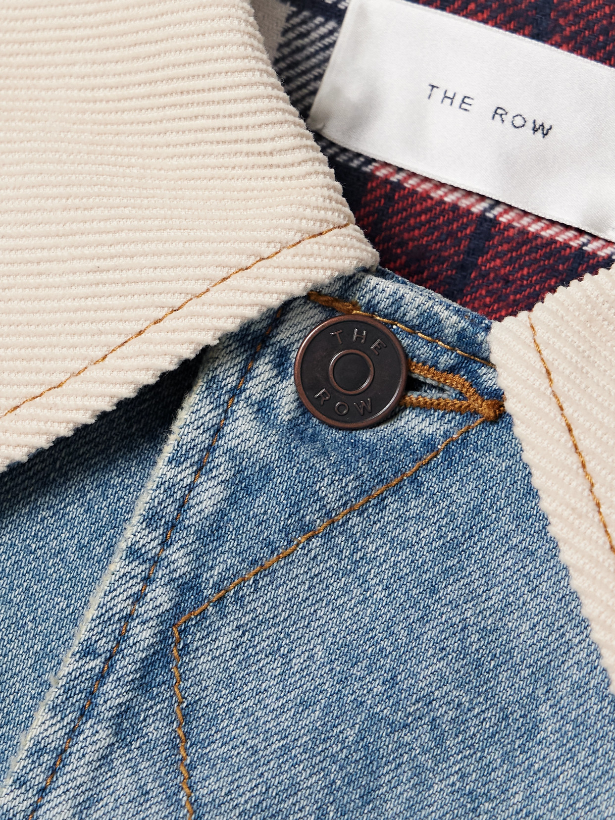 The Row Collared Jacket With Chest Pockets And Long Sleeves In Blue
