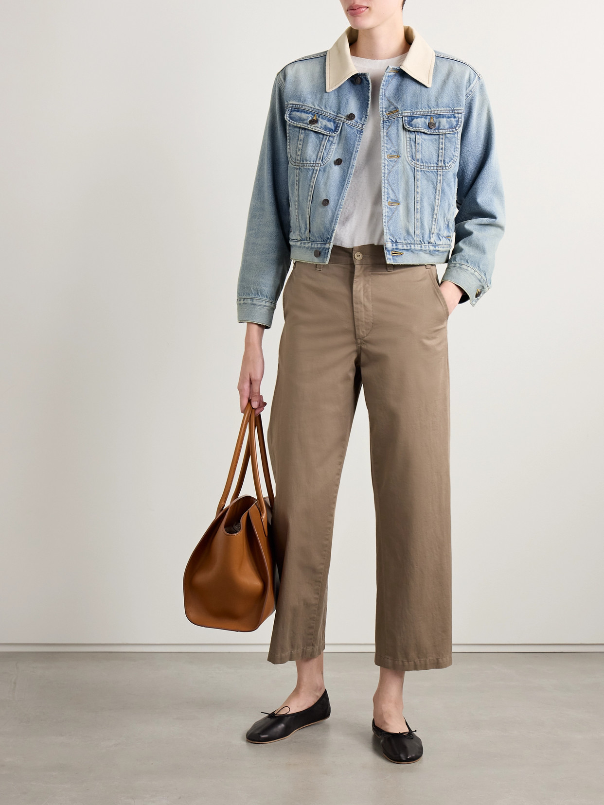 The Row Collared Jacket With Chest Pockets And Long Sleeves In Blue