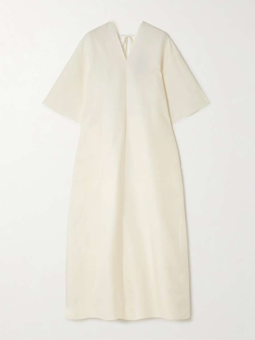 The Row Mia Open-back Silk-shantung Midi Dress