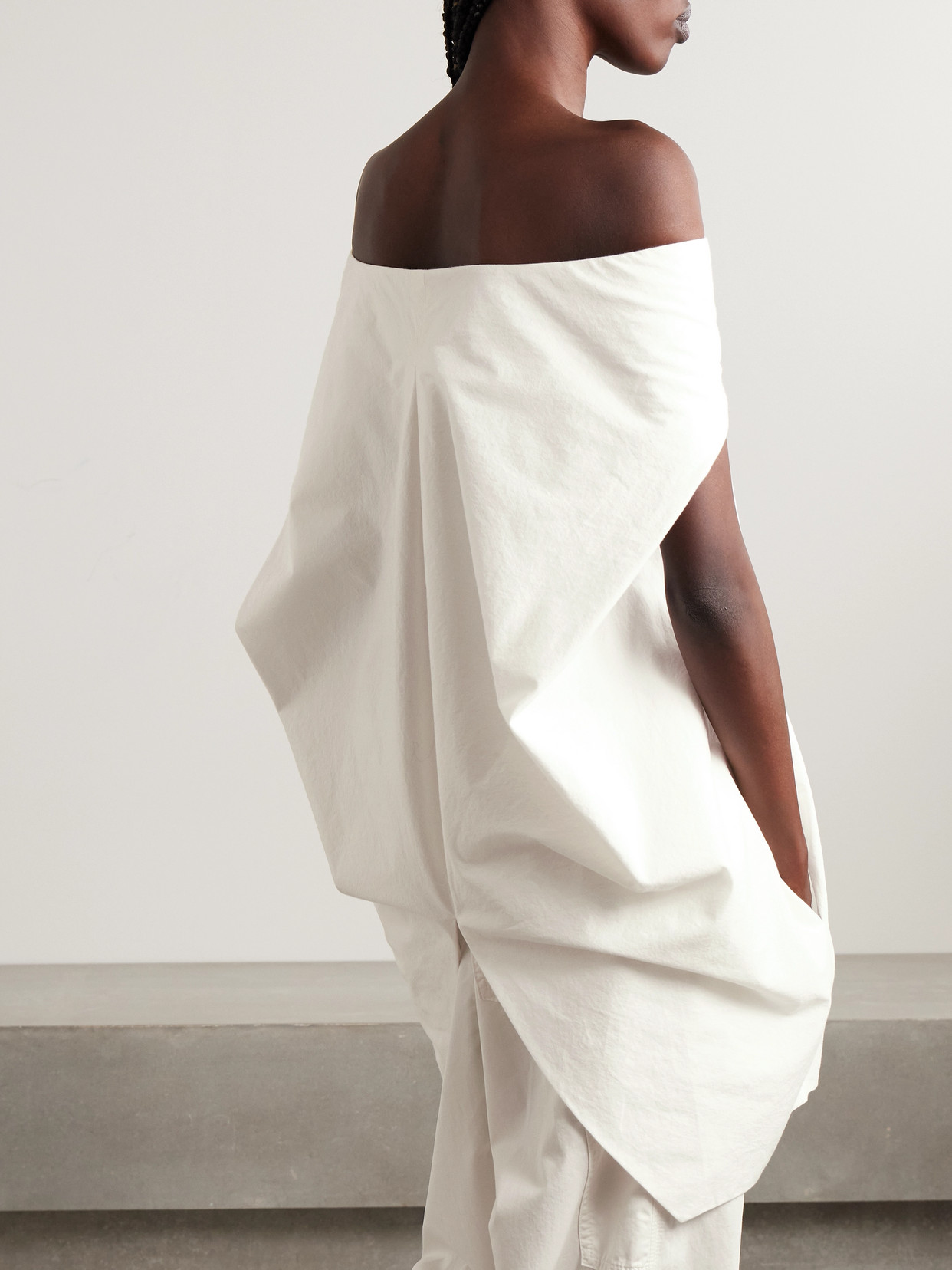 The Row Anitas Off-the-shoulder Cape-effect Cotton-poplin Top