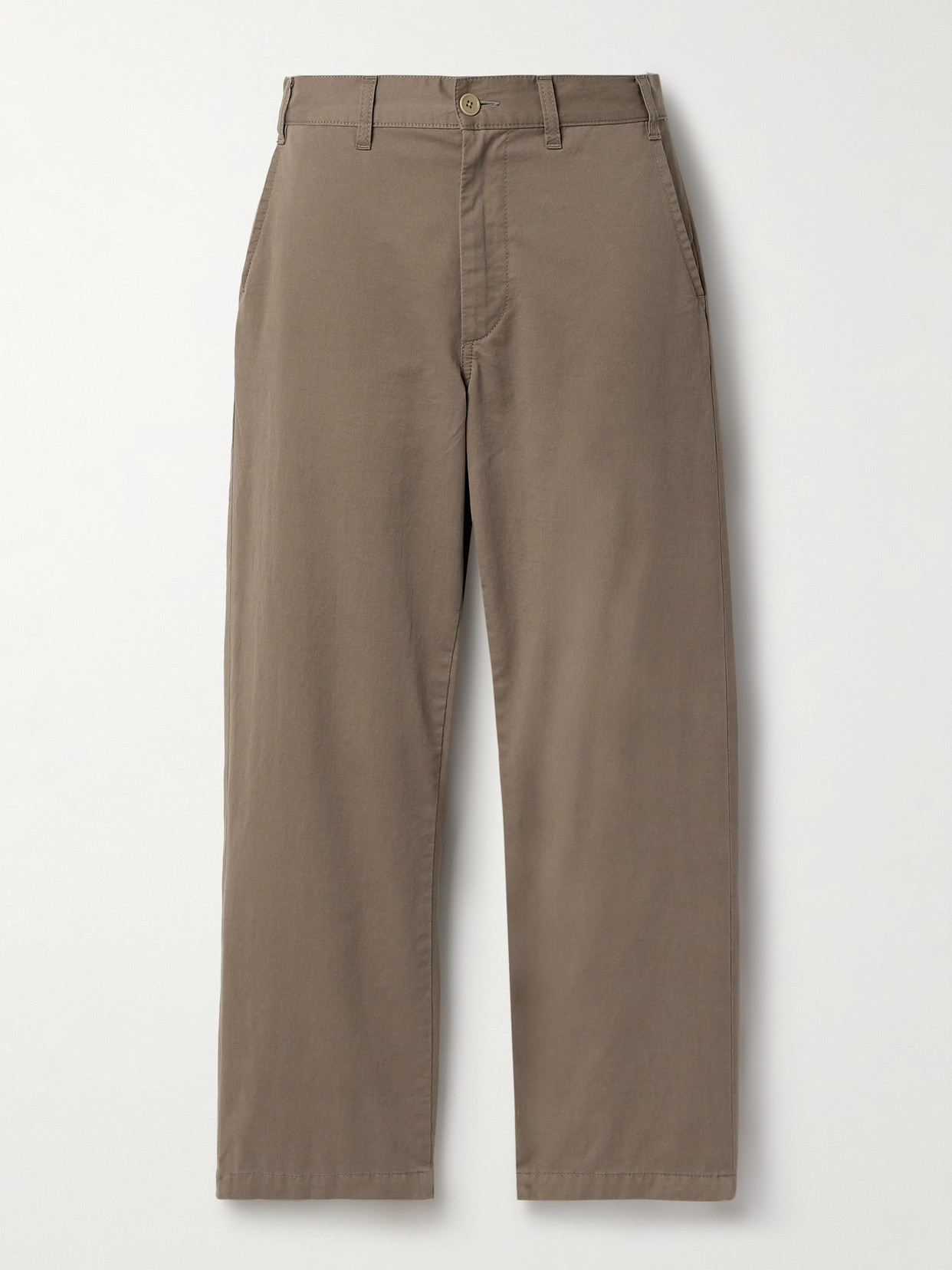 The Row Zalenka Cropped Cotton And Cashmere-blend Twill Straight-leg Pants