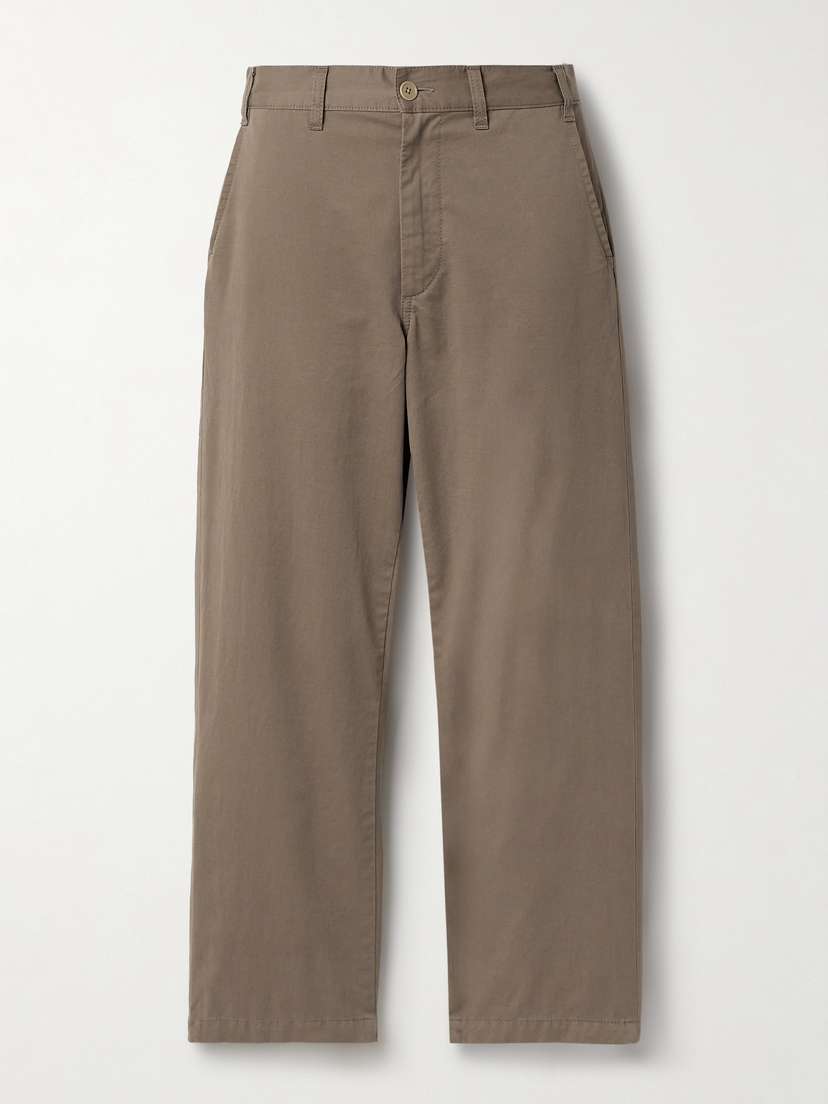 The Row Zalenka Cropped Cotton And Cashmere-blend Twill Straight-leg Pants