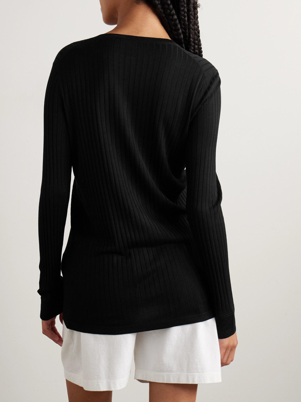 The Row Kanya Ribbed-knit Cardigan