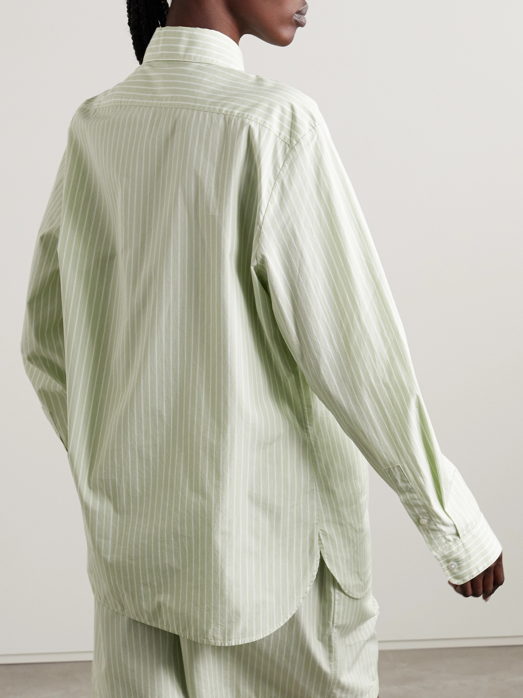 The Row Vanda striped cotton-poplin shirt thumbnail