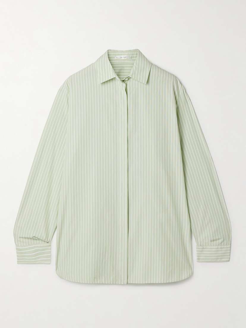The Row — Vanda striped cotton-poplin shirt