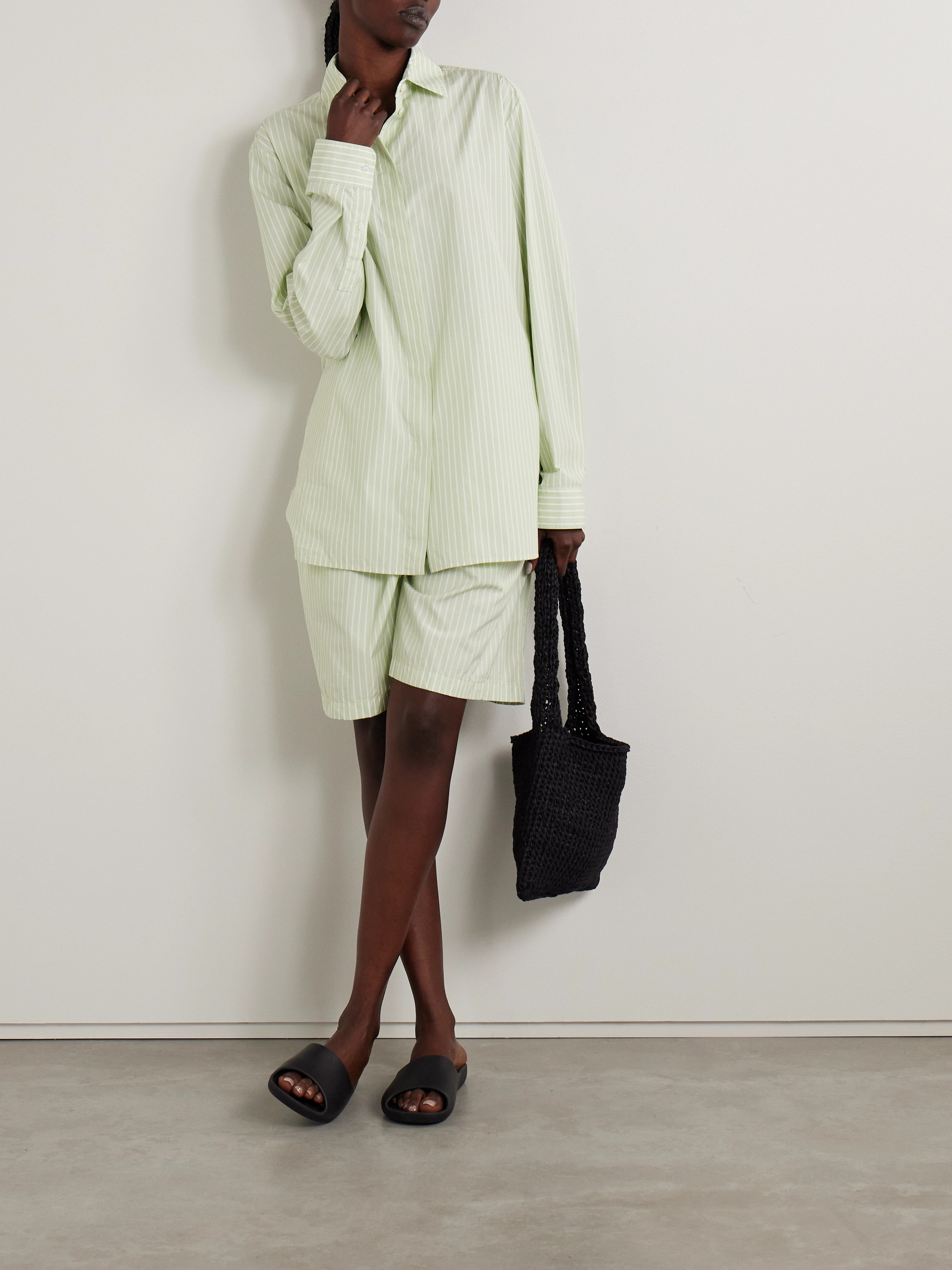 The Row Vanda striped cotton-poplin shirt