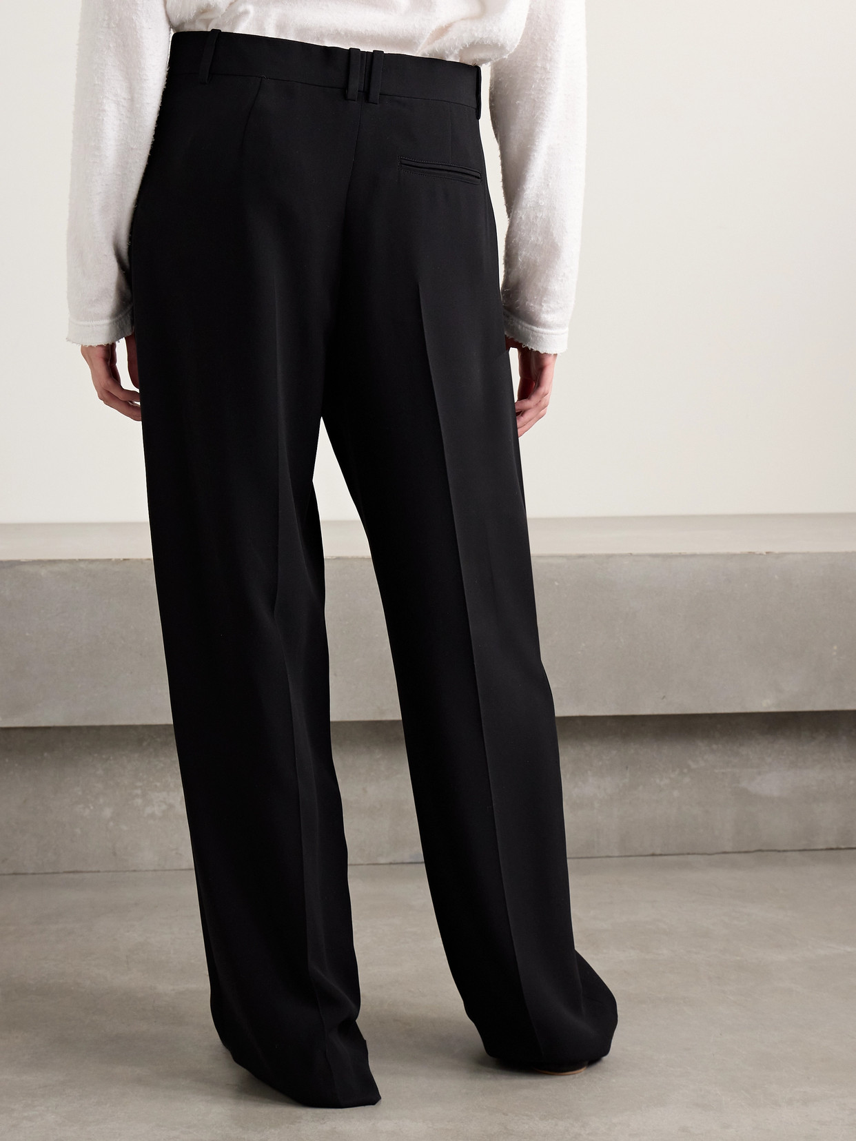 The Row Alfidis Pleated Cotton-crepe Wide-leg Pants