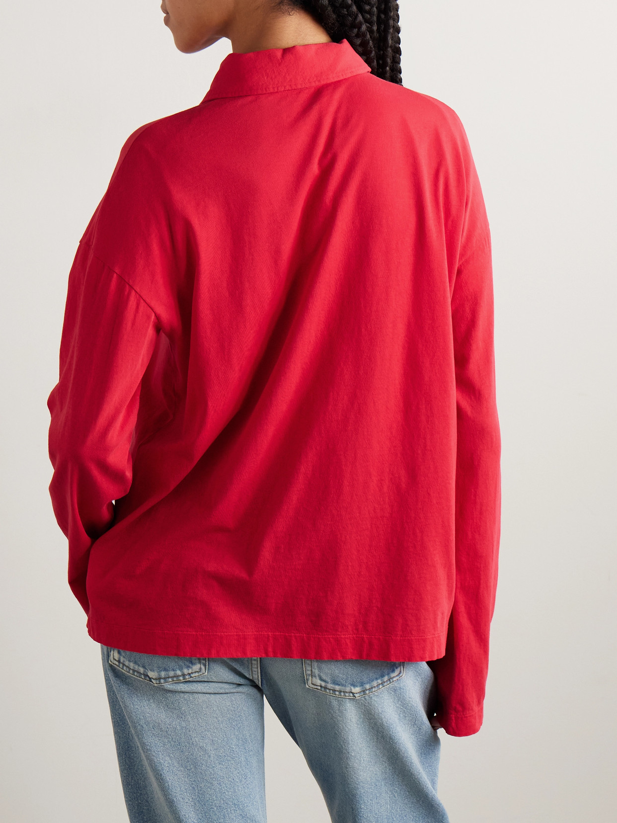 The Row Roddie Brushed Cotton-jersey Polo Shirt