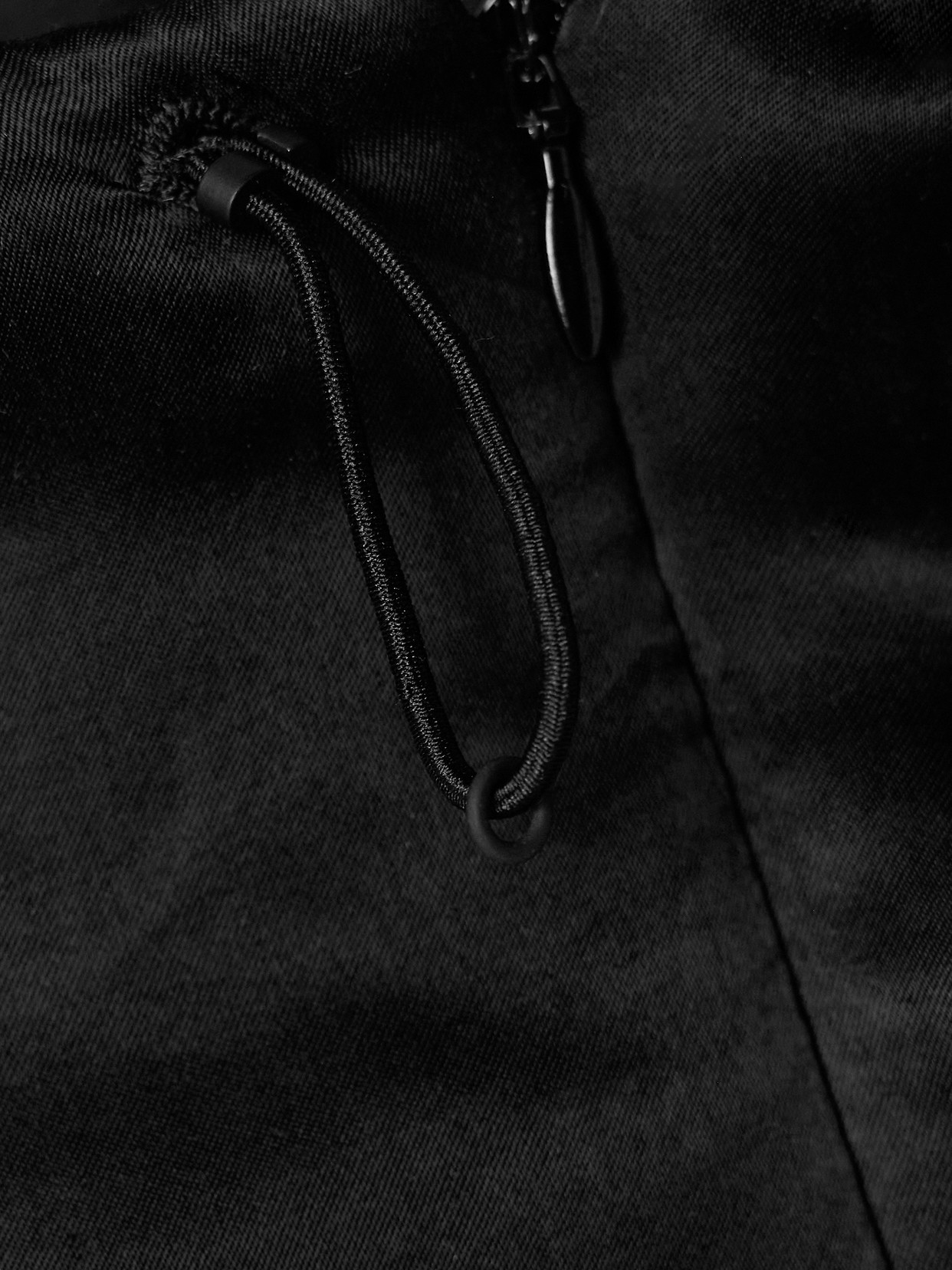 The Row Althena Padded Hooded Quarter-zip Track Jacket In Black