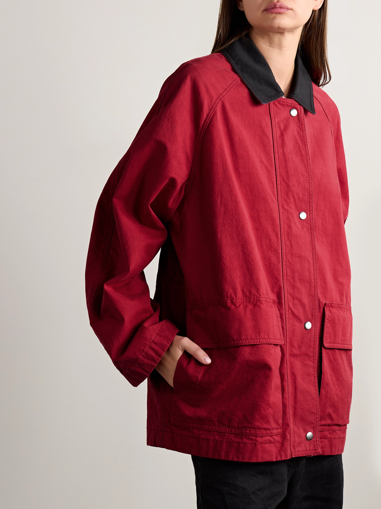 The Row Elodianna Two-tone Cotton-canvas Jacket