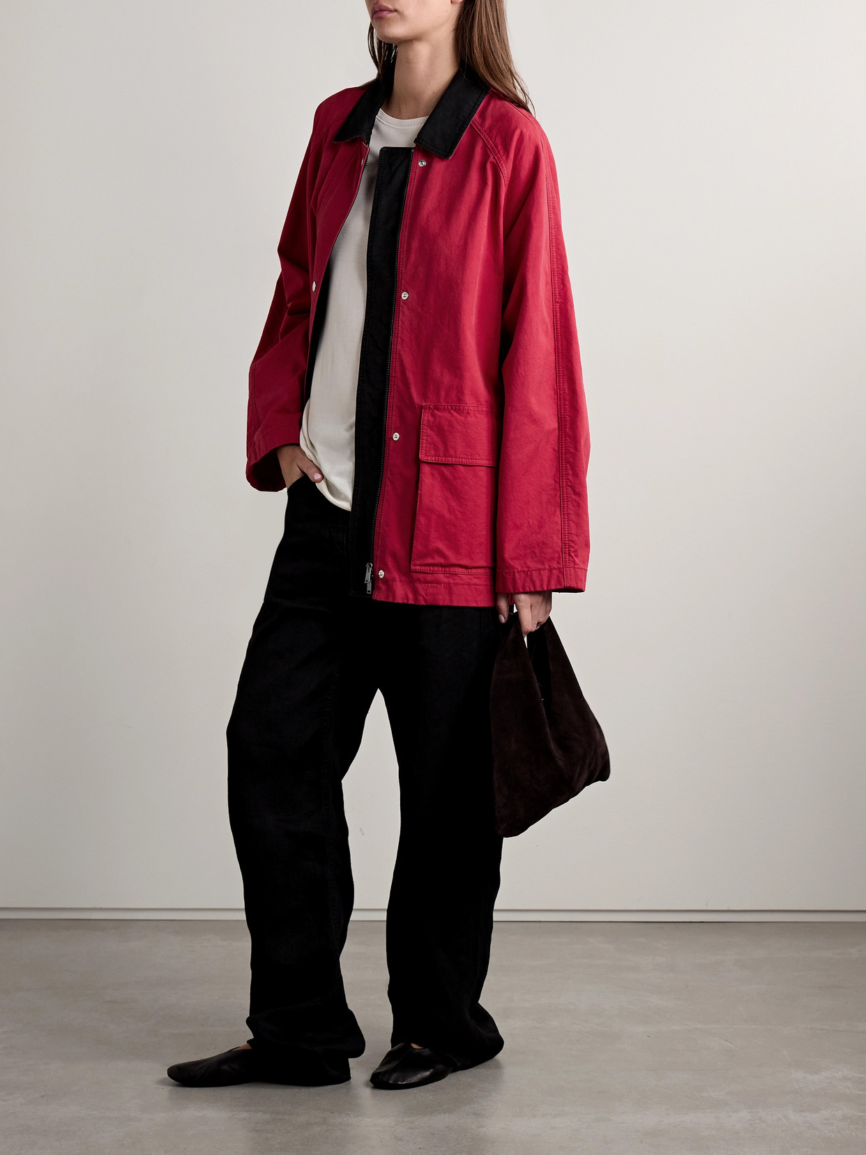 The Row Elodianna Two-tone Cotton-canvas Jacket