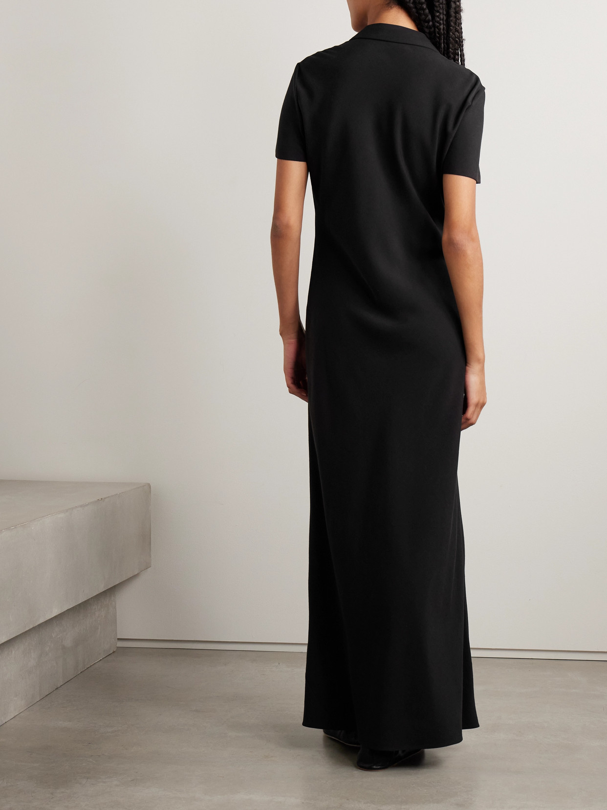 The Row Valenit Cotton And Silk-blend Jersey Maxi Shirt Dress