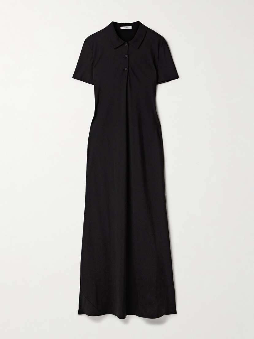 The Row Valenit Cotton And Silk-blend Jersey Maxi Shirt Dress