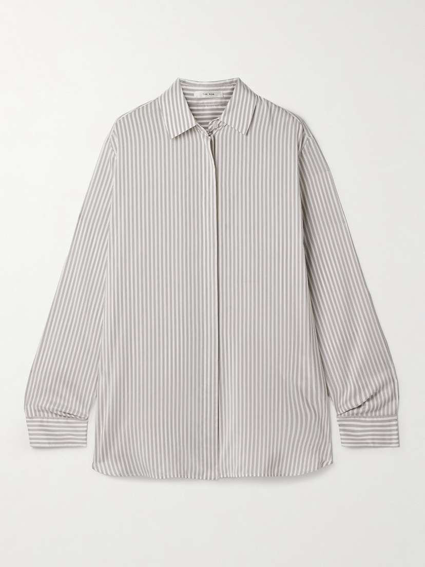 The Row Vanda Striped Silk Shirt