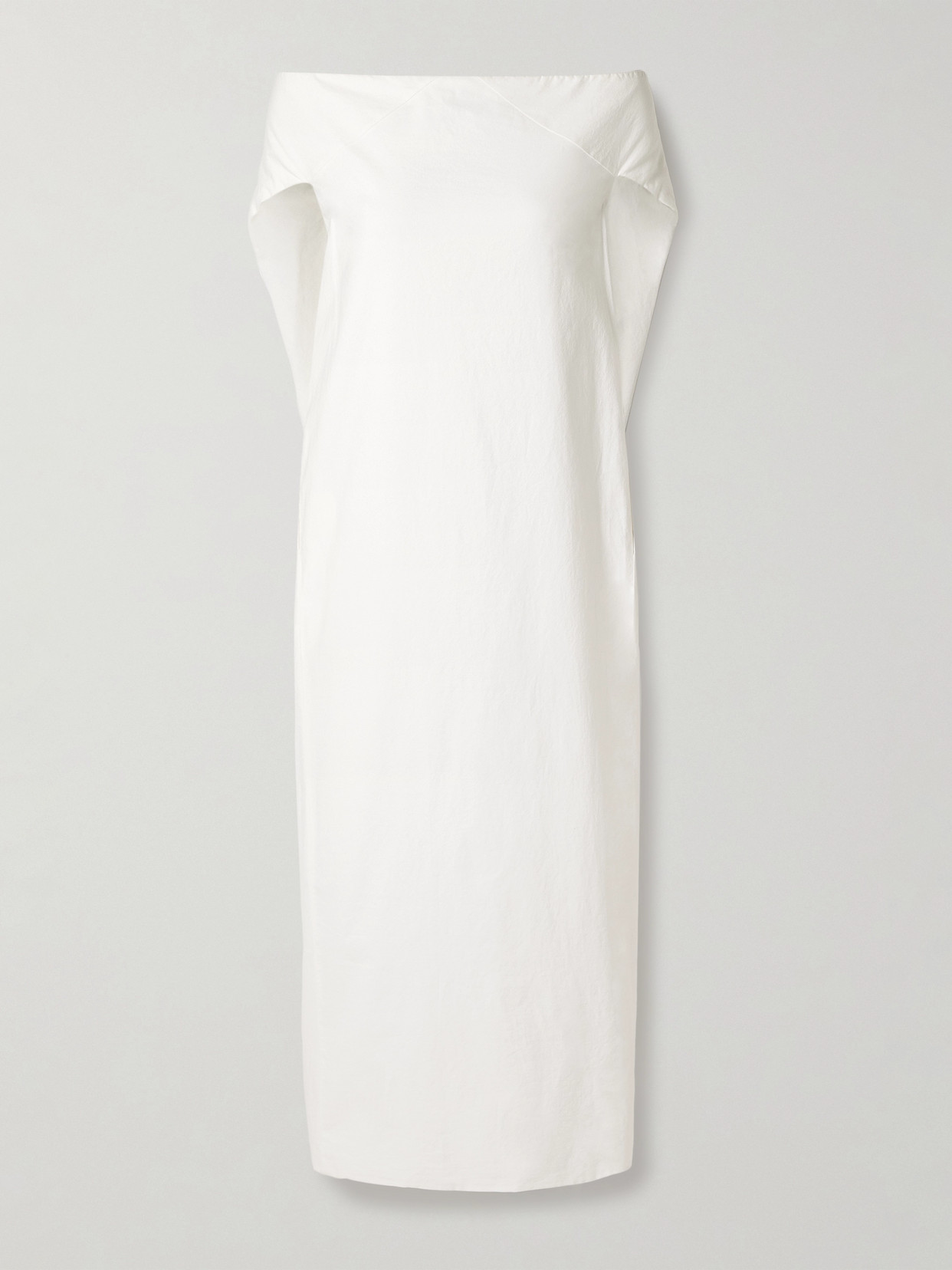 The Row Anitas Off-the-shoulder Cape-effect Cotton-poplin Midi Dress
