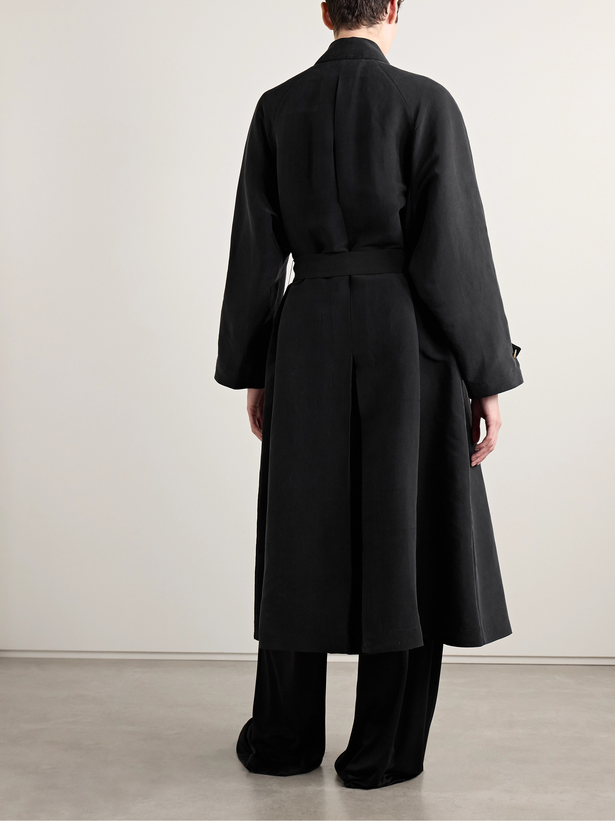 The Row Ryo belted silk trench coat