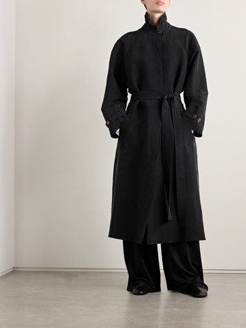 The Row Ryo belted silk trench coat
