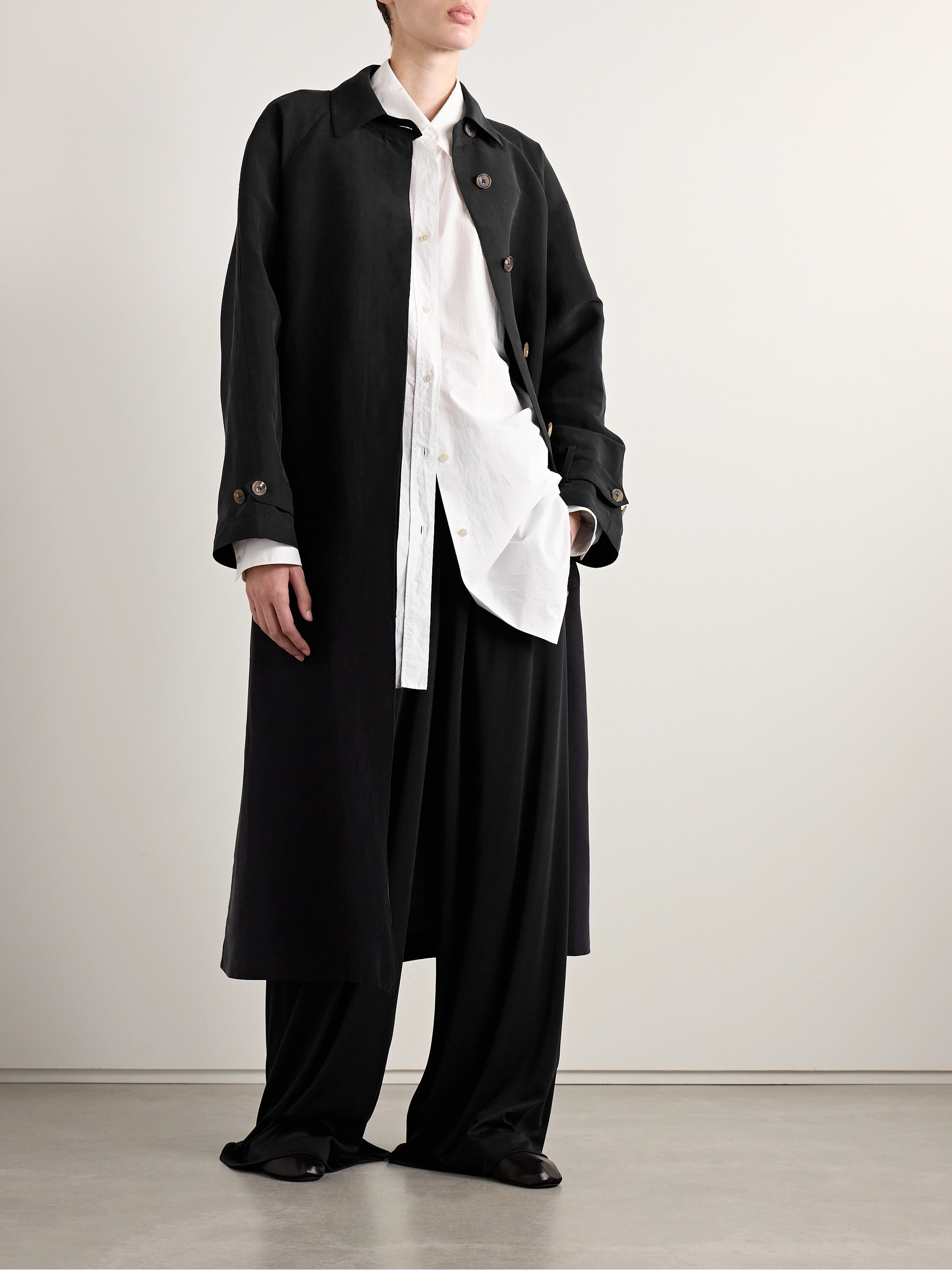 The Row Ryo belted silk trench coat