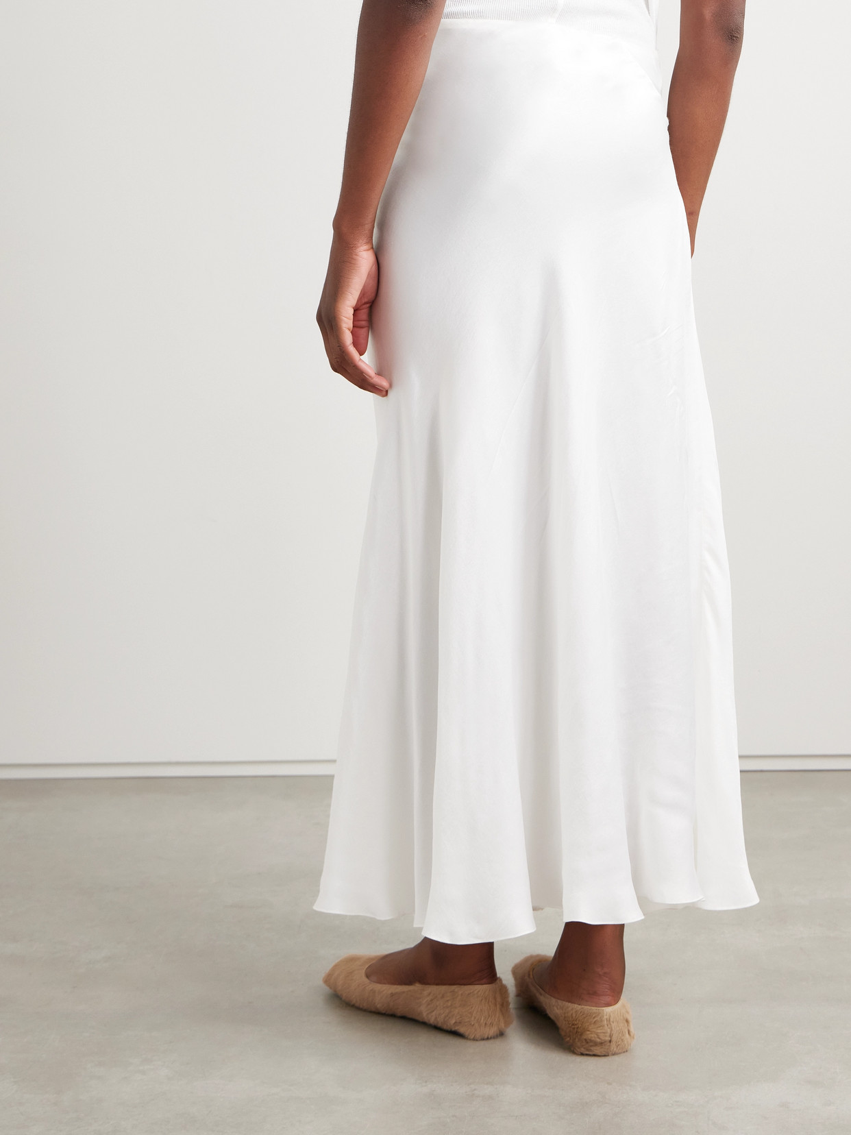 The Row Luce Washed-satin Maxi Skirt