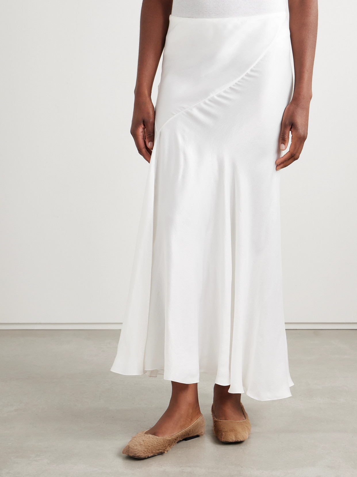 The Row Luce Washed-satin Maxi Skirt