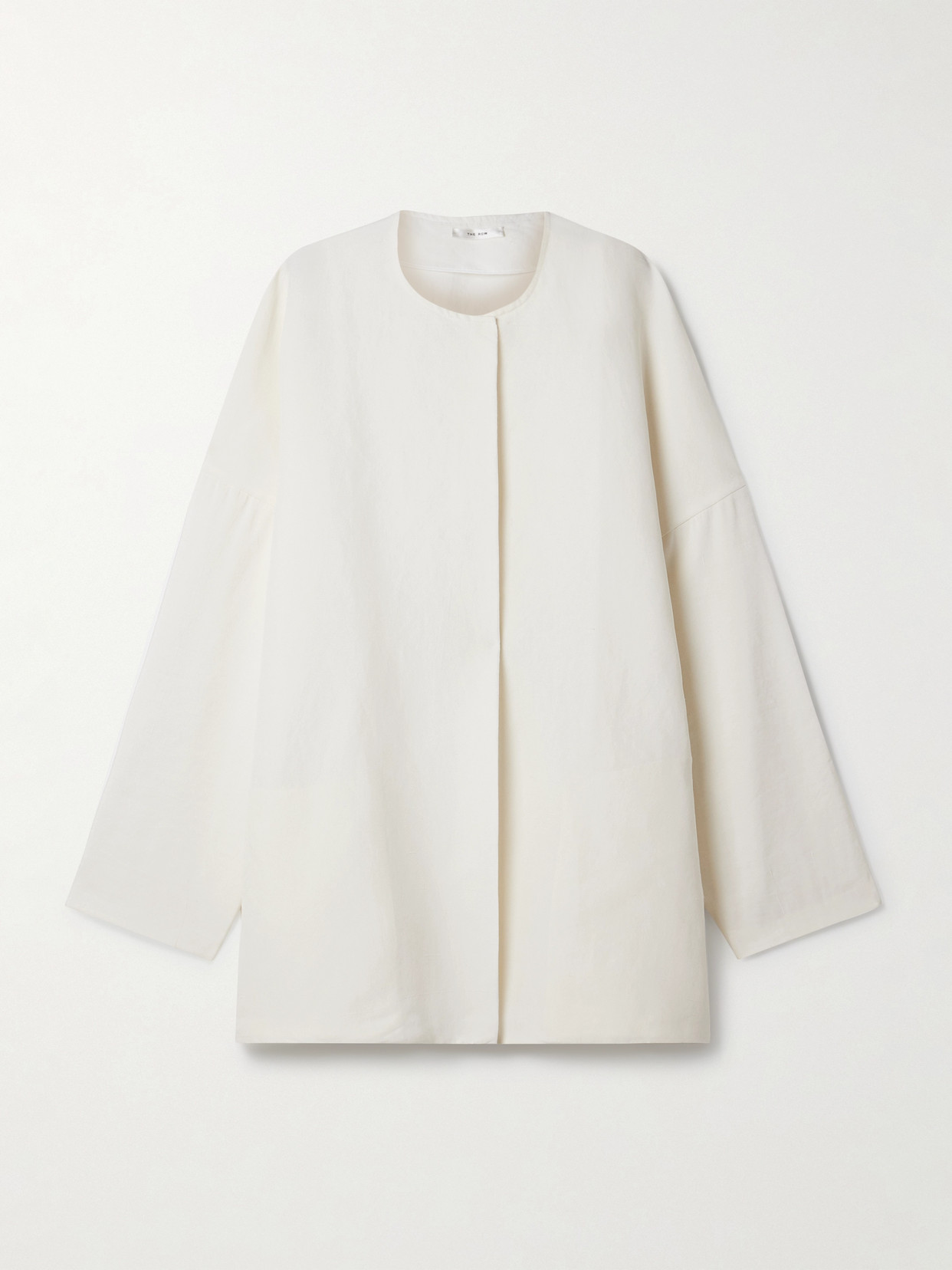 The Row Elke Oversized Silk Jacket In White