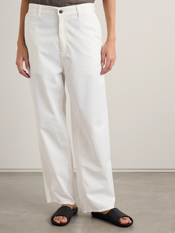 The Row Sharka cotton and cashmere-blend twill wide-leg pants