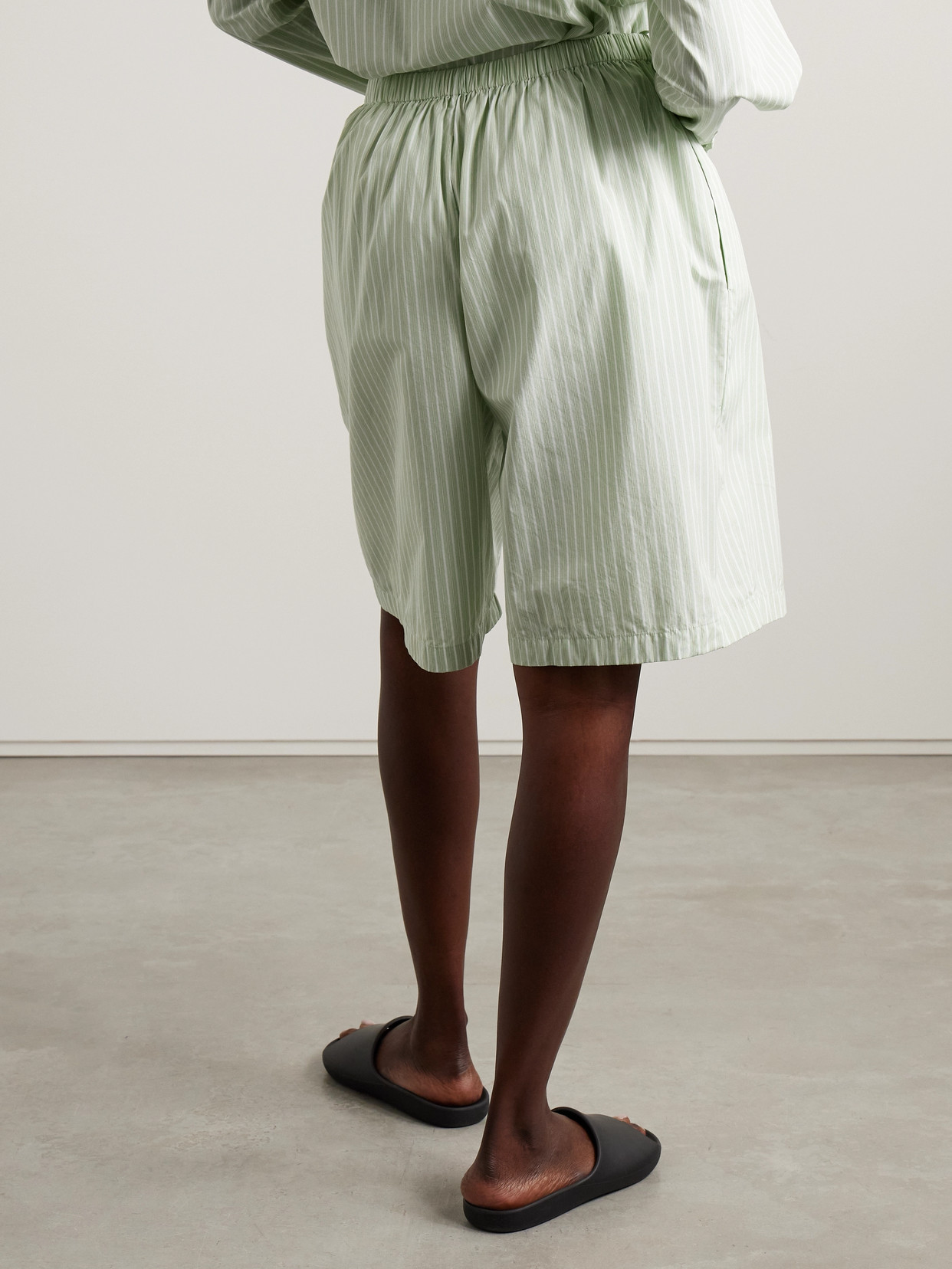 The Row Zinnia Striped Cotton-poplin Shorts