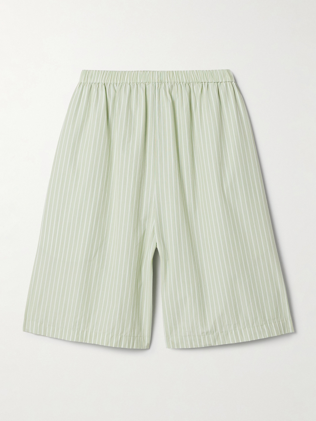 The Row Zinnia Striped Cotton-poplin Shorts