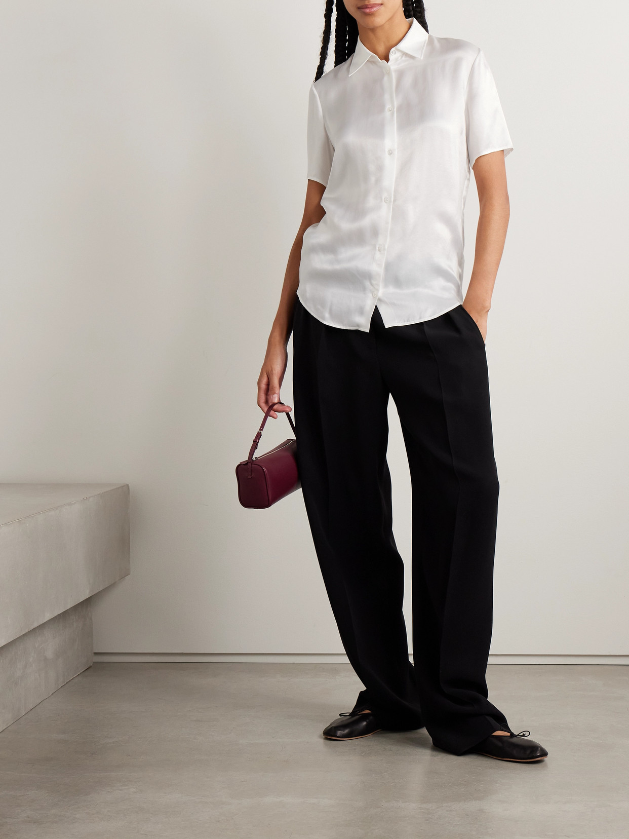 Petrova Washed-Satin Shirt
