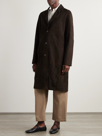 The Row Babilonia suede coat