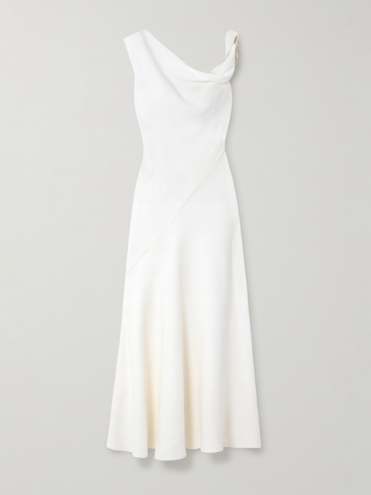 The Row Violetta Asymmetric Paneled Silk-crepe Gown In White