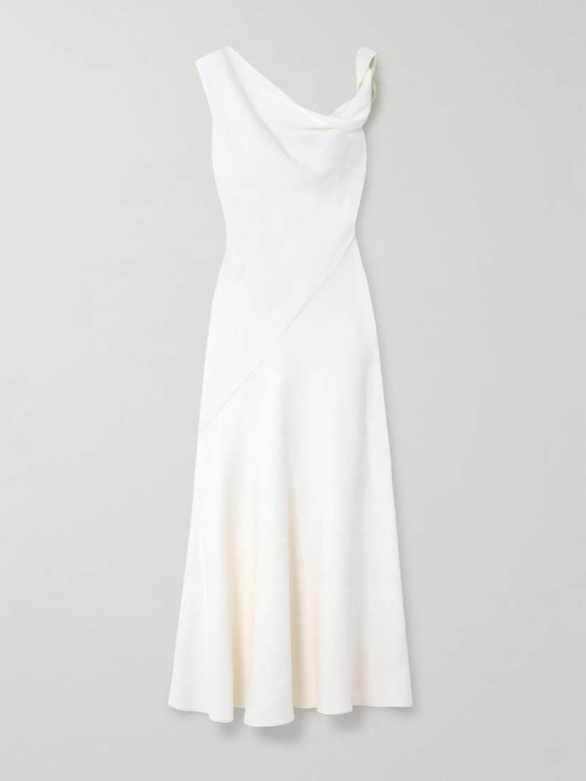 The Row Violetta Asymmetric Paneled Silk-crepe Gown