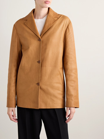The Row Fabian leather jacket