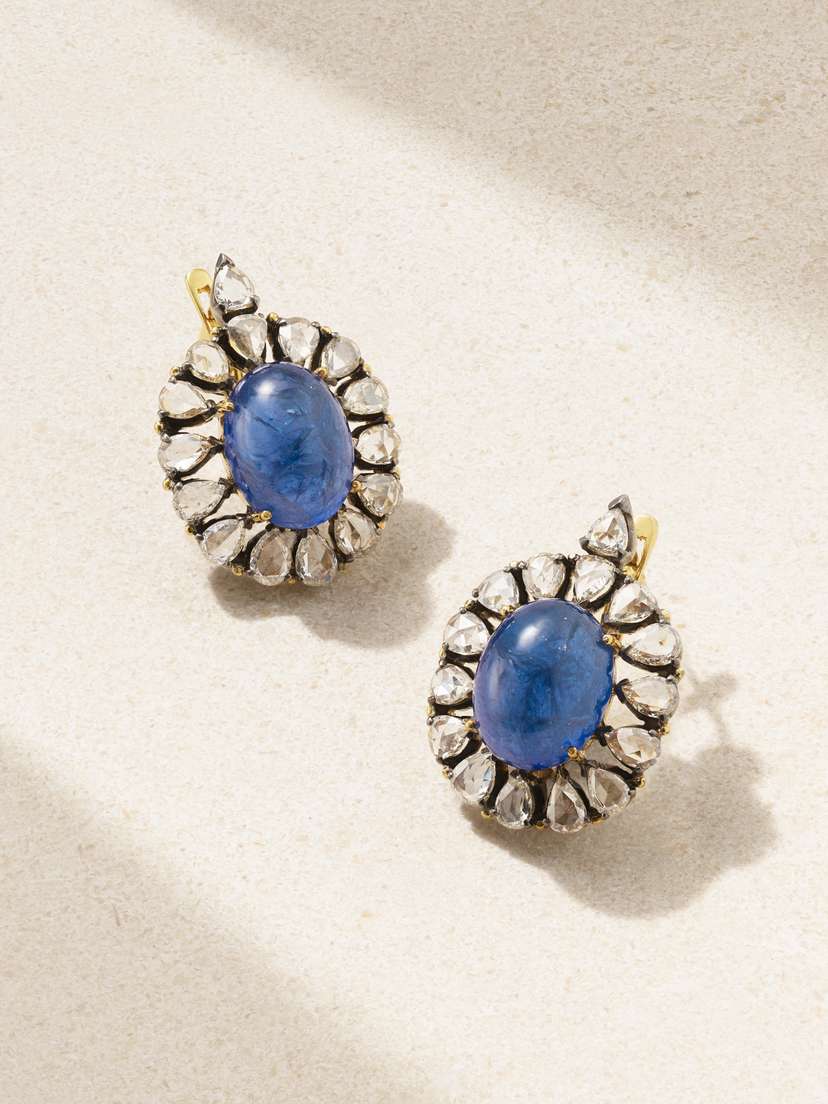 Amrapali London Rajasthan Rhodium-plated 18-karat Gold, Tanzanite And Diamond Earrings