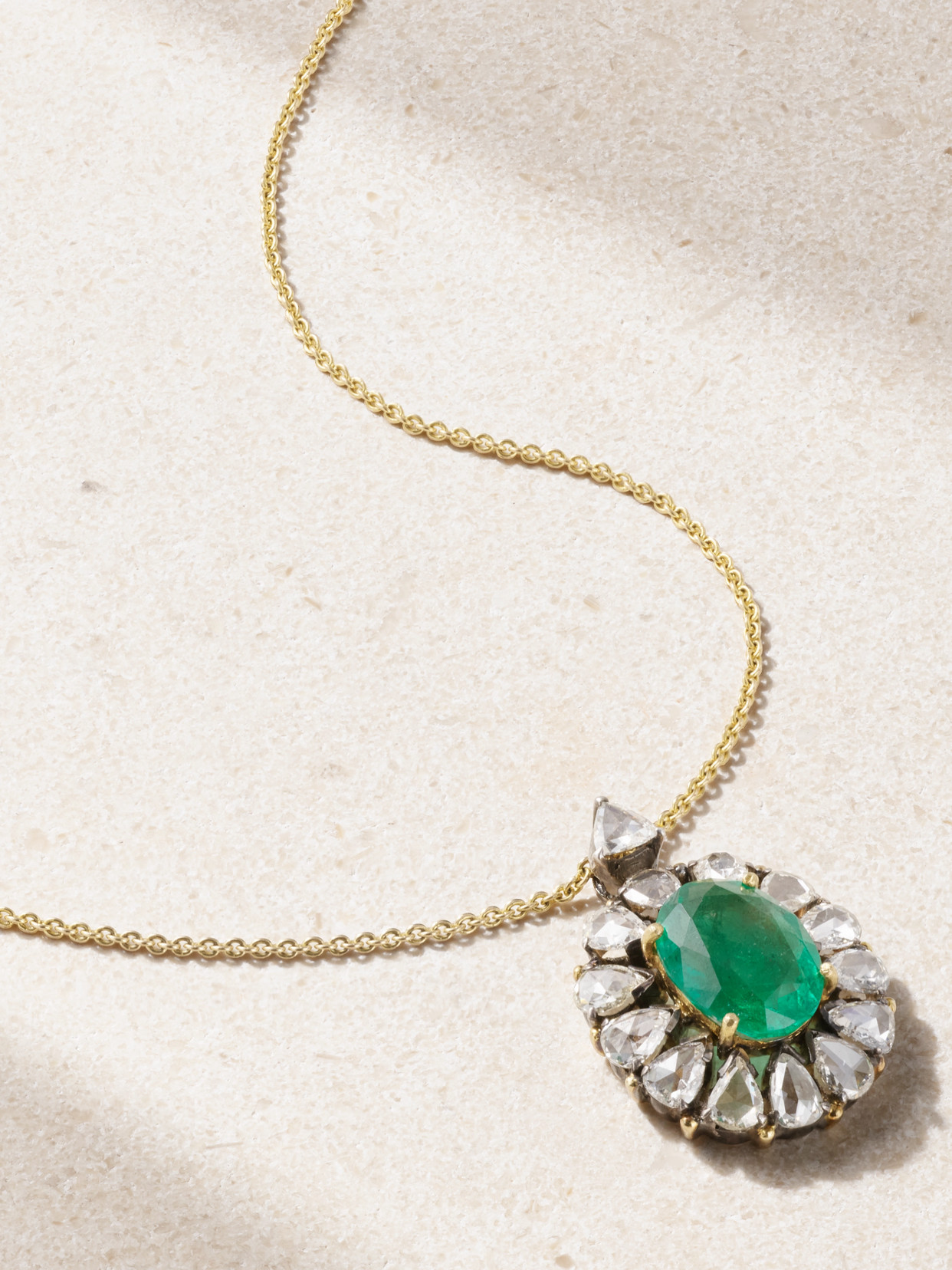 Amrapali London - Jaipur 18-karat Gold, Emerald And Diamond Necklace - Green