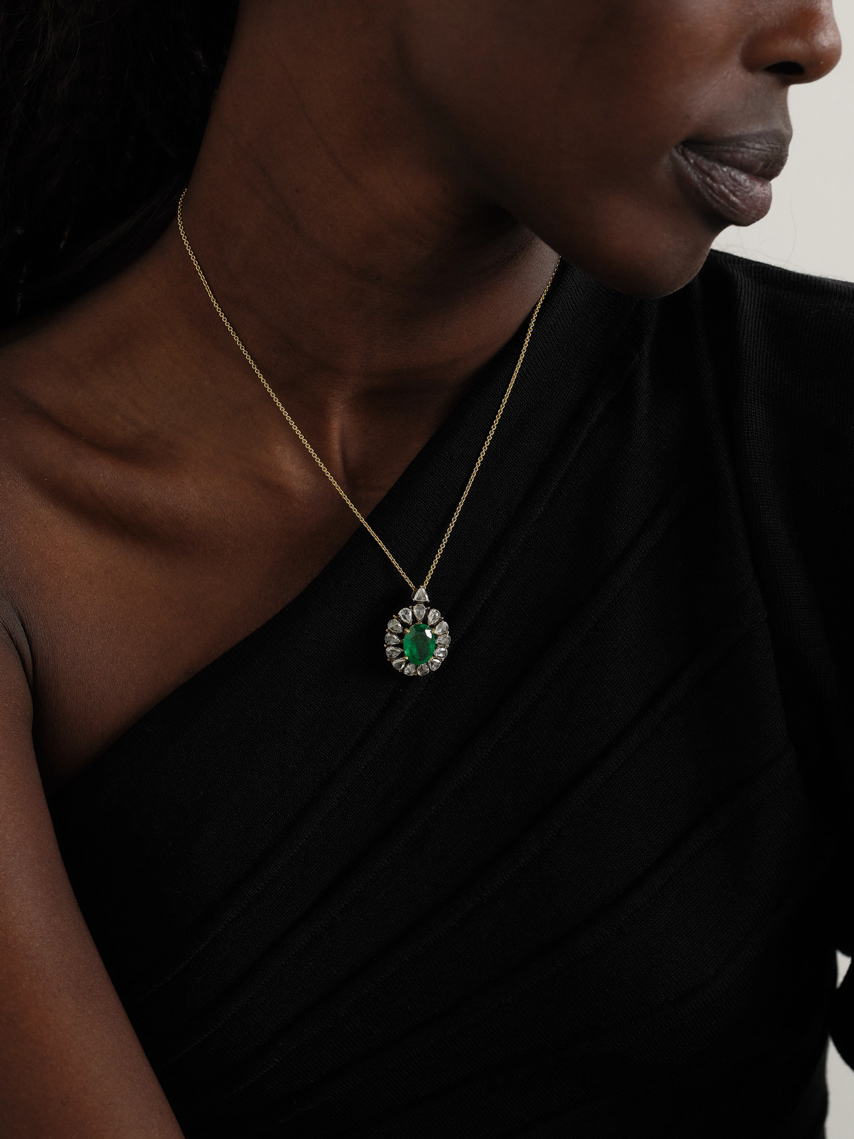Amrapali London Jaipur 18-karat Gold, Emerald And Diamond Necklace In Gold
