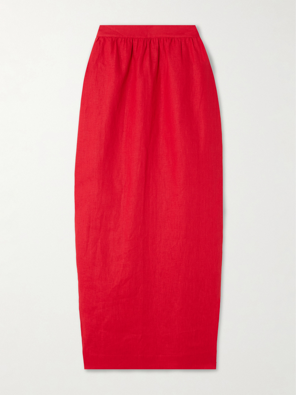 Posse Linen Bonnie Pencil Skirt In Red