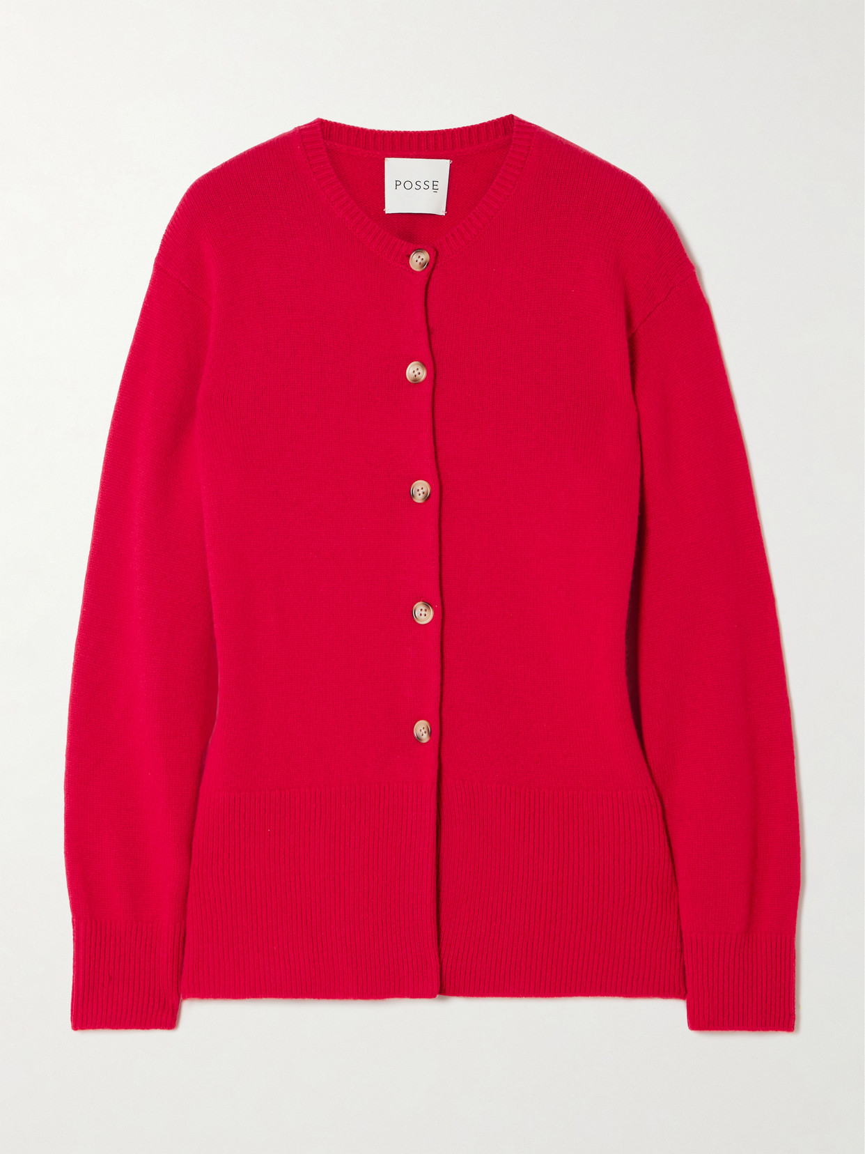 Posse Teresa Wool And Cashmere-blend Cardigan In Red