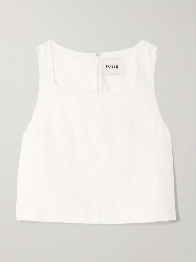 Posse Val Cropped Linen Top