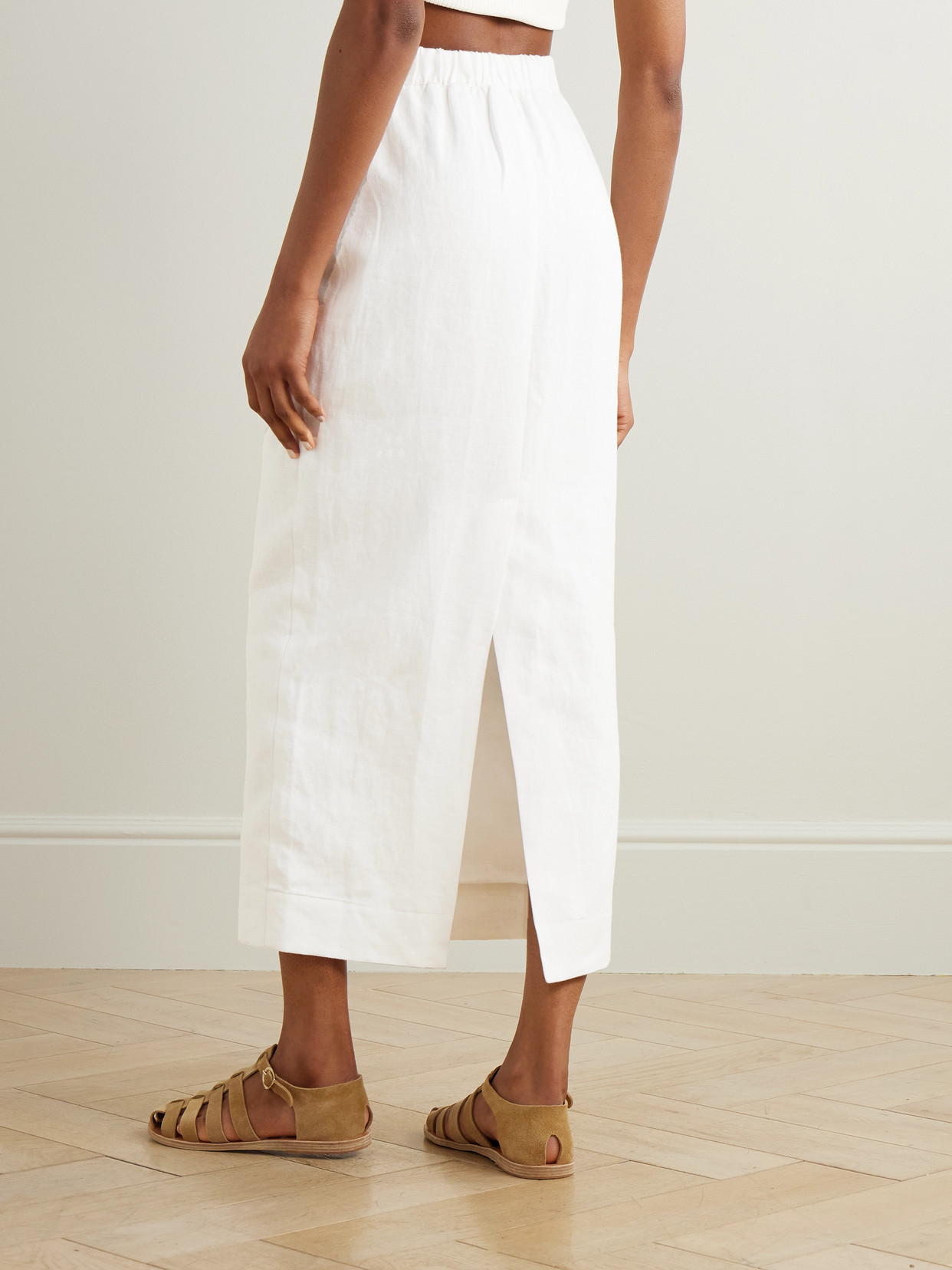 POSSE EMMA LINEN MIDI SKIRT