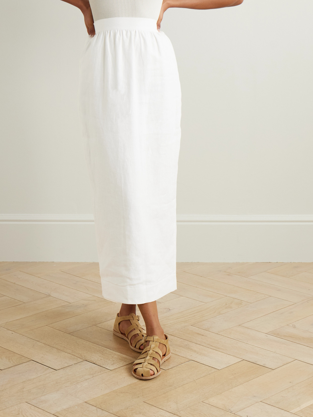 POSSE EMMA LINEN MIDI SKIRT