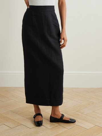 POSSE Emma linen midi skirt
