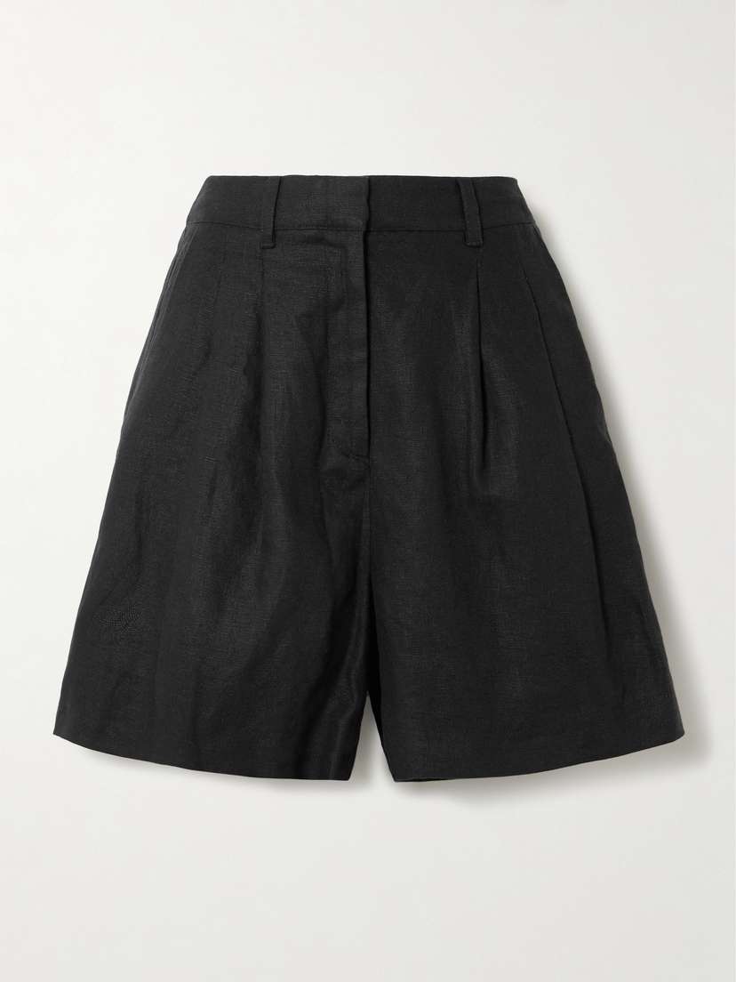 Posse Marchello Pleated Linen Shorts