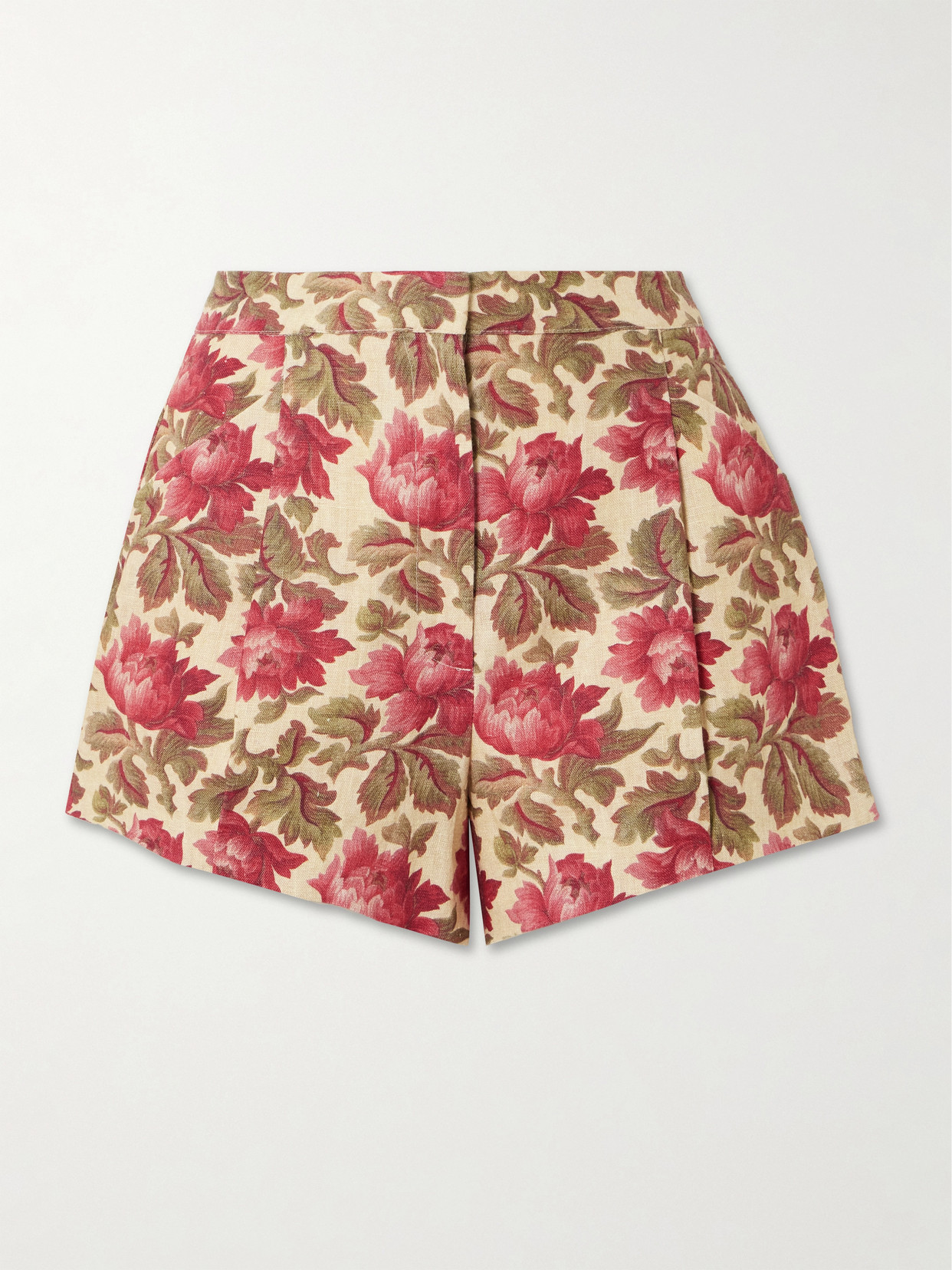 Posse Rosalie Floral-print Linen Shorts In Multi