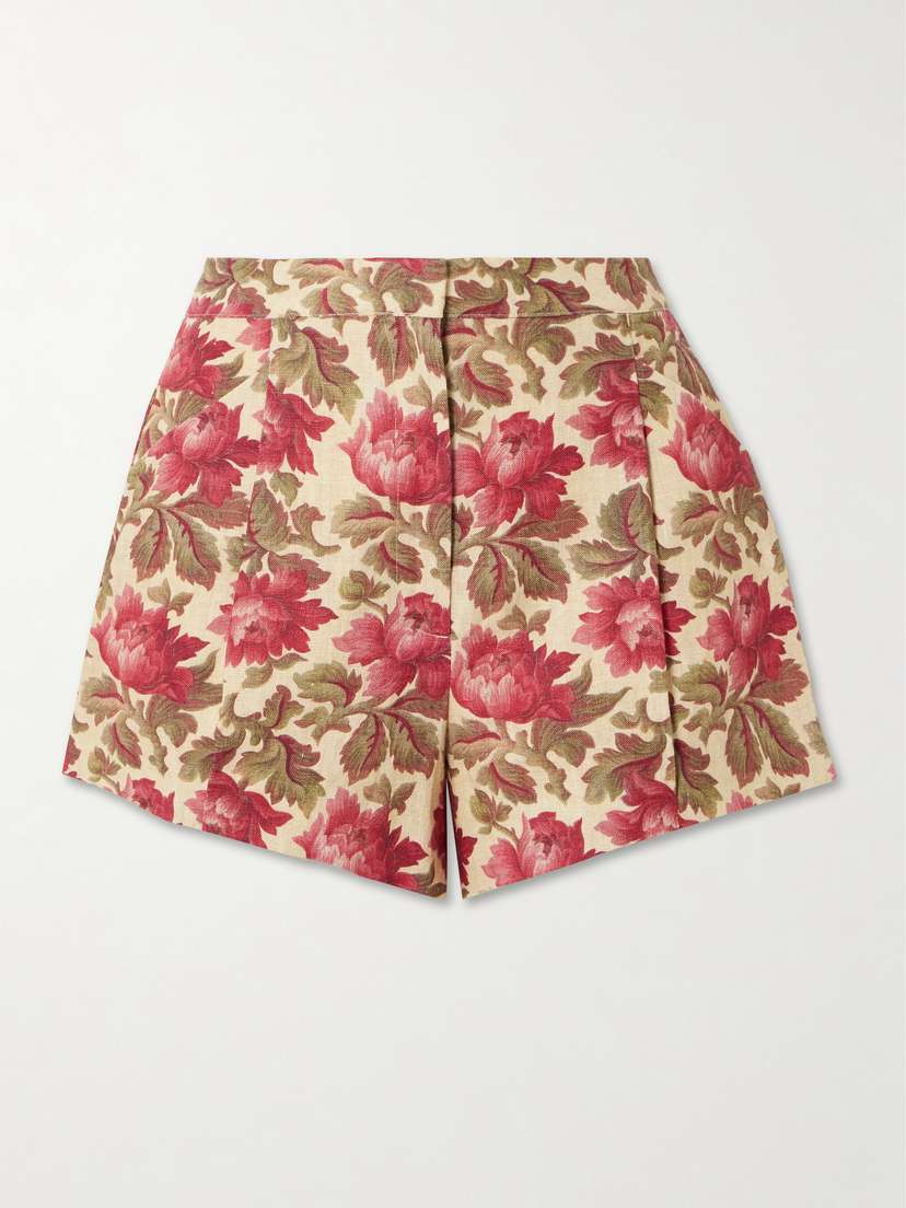 Posse Rosalie Floral-print Linen Shorts