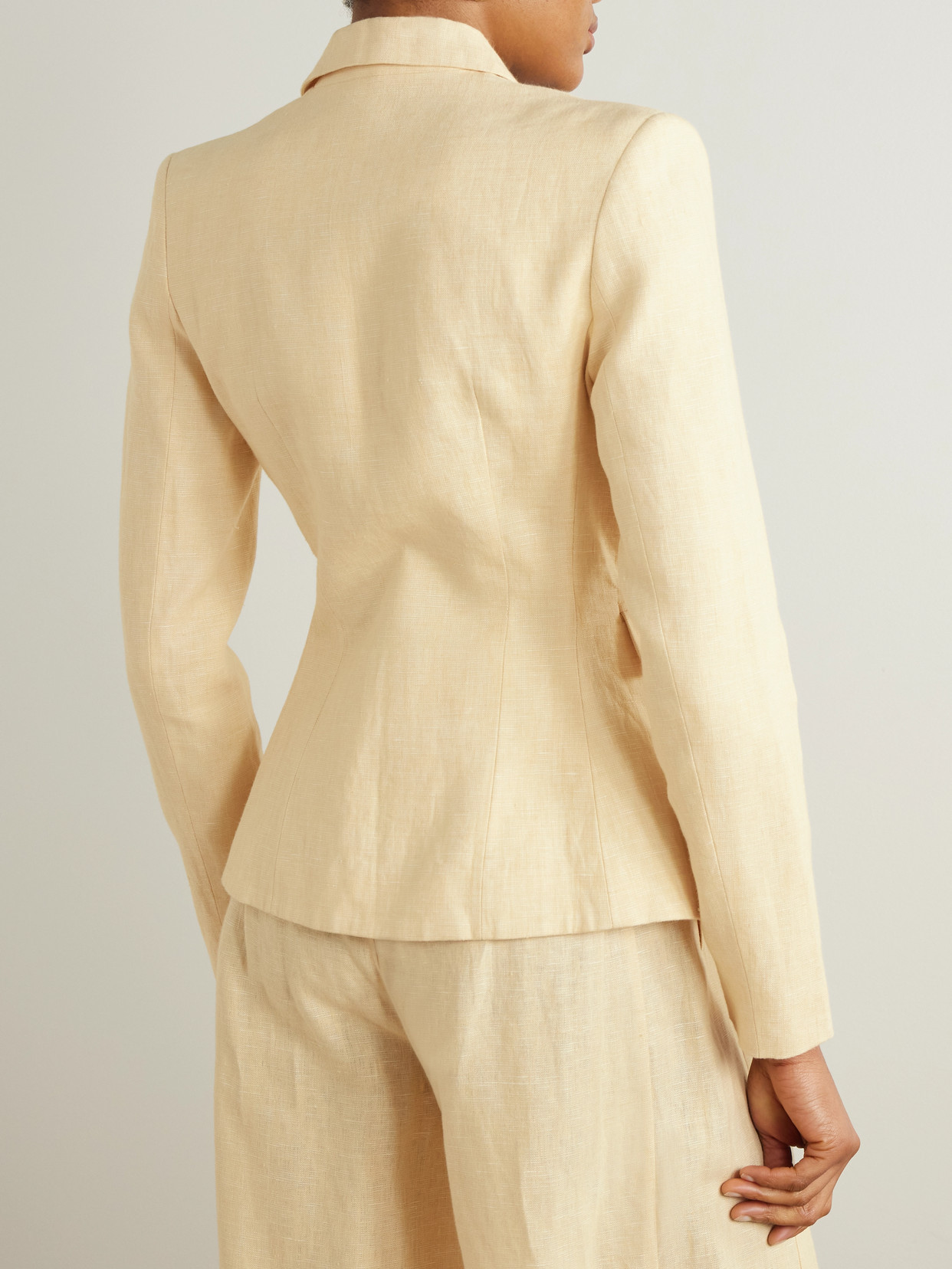 POSSE MATILDA RUFFLED LINEN BLAZER