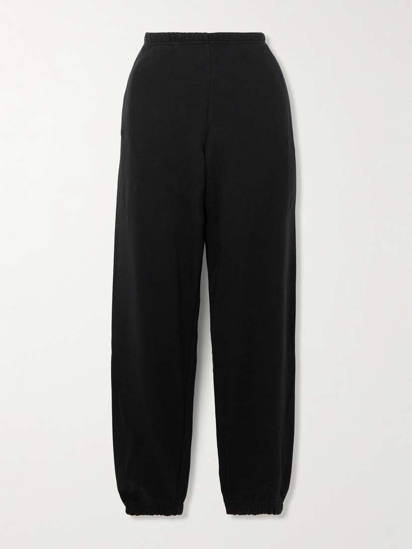 Skims Cotton-blend Fleece Track Pants - Onyx
